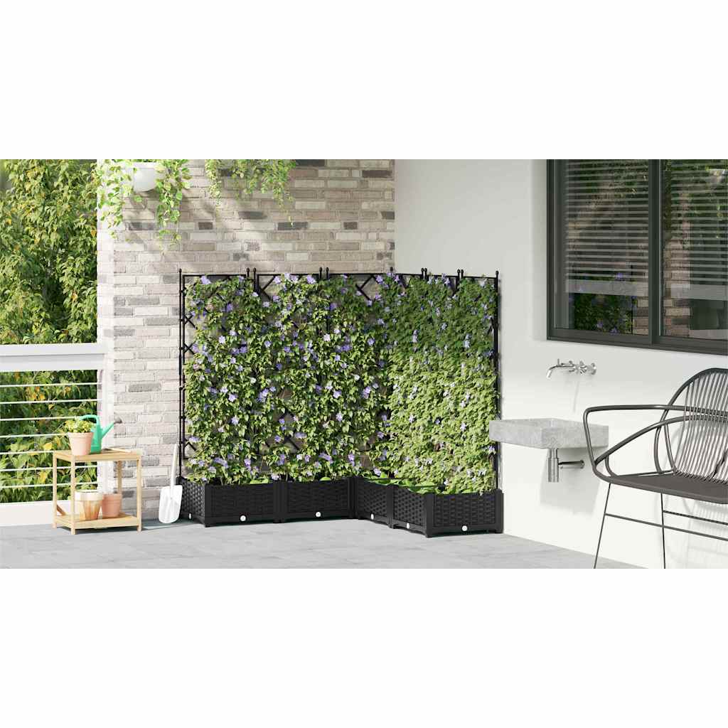Garden Planter 5 Pcs Black 120 X 120 X 125.5 Cm