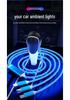 Three-in-One Fast Charging Cable with Flowing LED Lights for Android, iPhone, and Type-C - Seven-Color Night Light