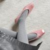 2025 Spring and Summer New Low-heeled Square-headed Shallow-mouth Grandma Shoes Women's French Thick-heeled Pink Versatile Lazy Casual Shoes