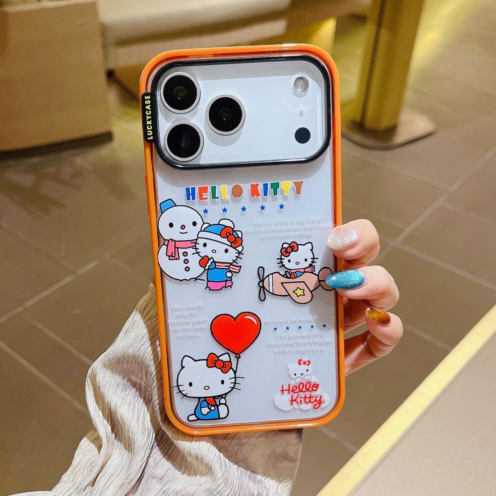 4 Types Of Autumn And Winter KT Cat Phone Cases Suitable For iPhone 17 16 15 14 Pro Max Case Cute Cartoon Shockproof Cover