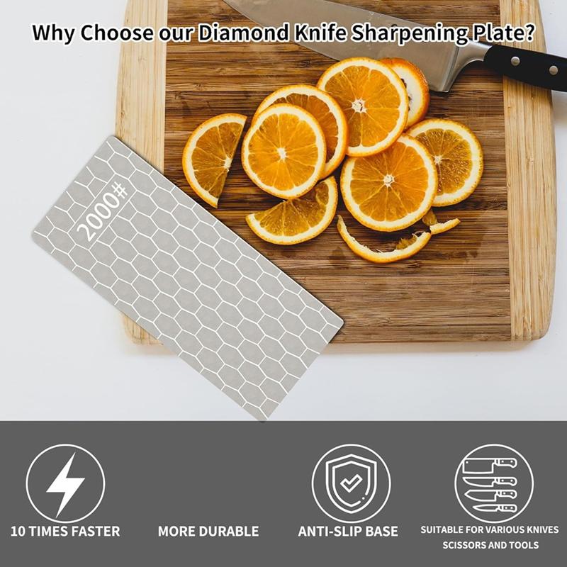 A96I-Diamond Whetstone Set, Sharpening Discs With Honeycomb Surface Plates, Coarse To Extra Fine 200/400/600/1000/2000 Grit