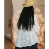 DIMANAF 2024 New Summer Shirt Women Lace Blouse Short Sleeve Basic Fashion Tops Tees Casual Loose White Tees