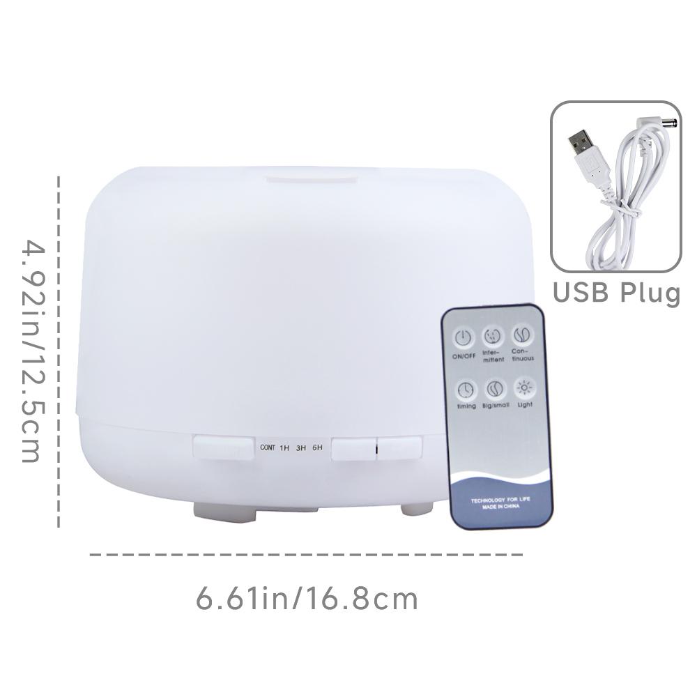 500ml Essential Oil Diffuser Quiet Aromatherapy Mist Diffusers Ultrasonic Remote Control Air Humidifier with Timing Function