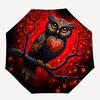 1pc Owl Heart Automatic Open/close Umbrella, 8-Rib sturdy structure, Portable Travel Umbrella, Parties, Everyday Use, Outdoor Accessory, Art