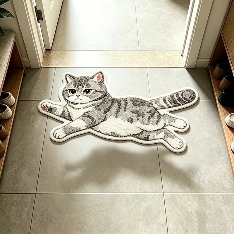 3D Leuke Kat Deurmat Antislip Waterabsorberend Tapijt Binnen Badkamer Entree Vloermat Huisdecoratie 40x60cm 16x24inch