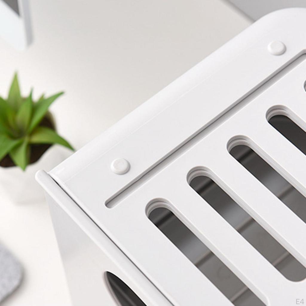 Double Layer with Compartments Three Hole Outlet Socket Organizer for Desktop Office