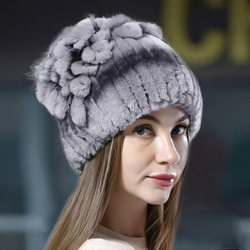 Klobouk z pravé kožešiny Klobouk pro matku Klobouk pro babičku Kožený Králičí kožich Zesílený Pro střední a starší věk Volnočasový Špičkový Venkovní Větruodolný Náušníky