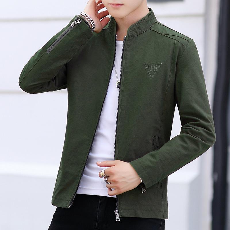 

Мужские куртки осень и зима новый корейский стиль стираные куртки повседневная тонкая красивая одежда тонкие топы 4XL