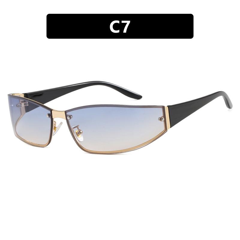 YK frameless riveted sunglasses new technology street show sunglasses fashion European and American sunglasses