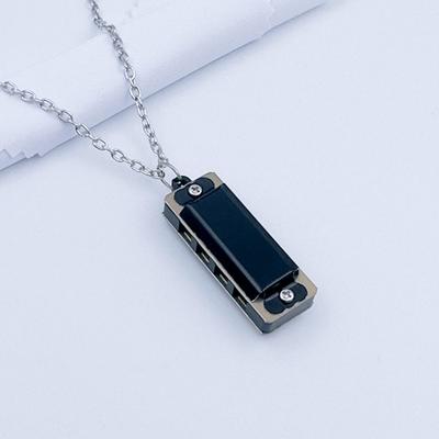 New 4-hole 8-tone Necklace Harmonica Mini Metal Music Toy Woodwind Chain Mini Musical Instrument Kids