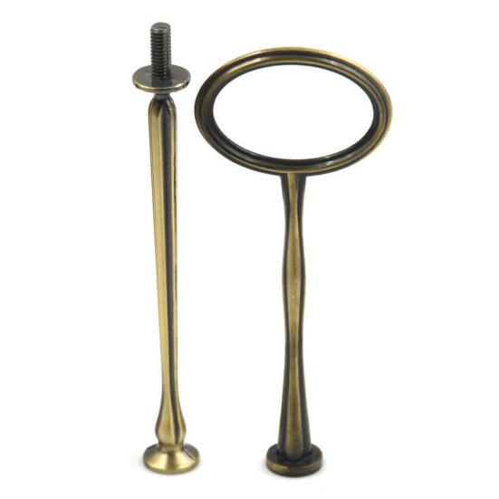 2/3-lags Cake Rod Plate Stativ Håndtak Fitting Hardware Wedding Party Supplies