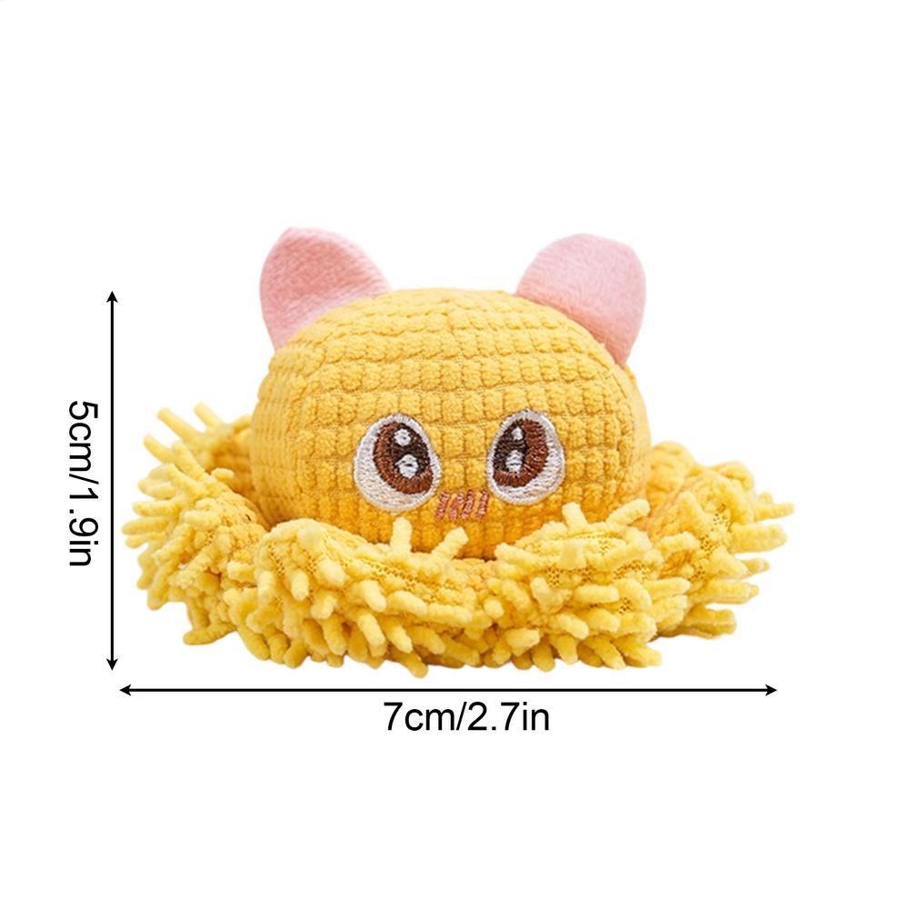 

Squeaky Dog Toys Cute Cartoon Teething Doll Plush Squeak Toy for Small Medium Breed Keep Them Busy Teeth Cleaning Puppy жёлтый