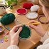 Handmade Cup Mat Christmas Bear Fruit Crochet Coaster Kit DIY Crocheting Beginner Friendly Set with Accessory Knitting Round Mug for Table