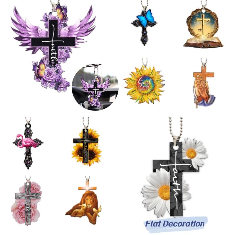 Elegant Purple Rose Butterfly Car Rearview Mirror Accessory Christmas Tree Decoration Hanging Ornament