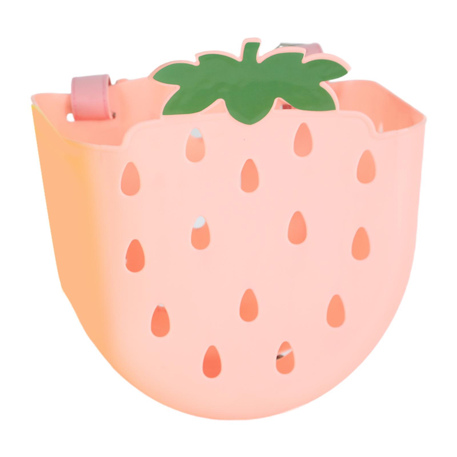 

Kids Bike Basket Plastic Storage Basket Creative Cute Balance Tricycle Basket Box Portable Removable Outdoor Cycling Carrier Bag розовый