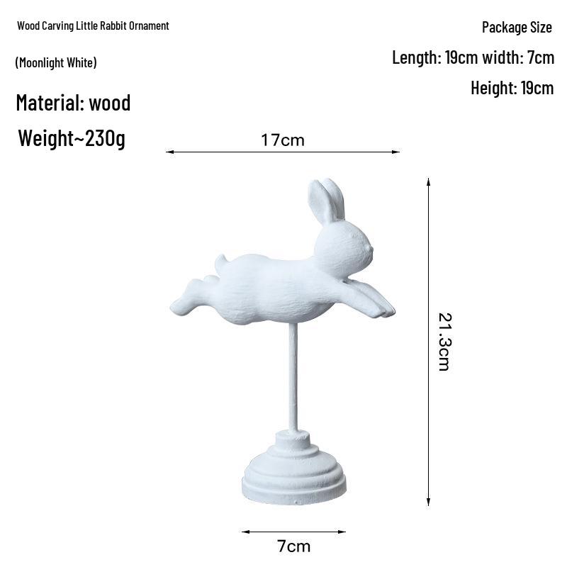 Nordic Wooden Rabbit Figurine - Home Décor for Wine & TV Cabinets, Entryway Gift