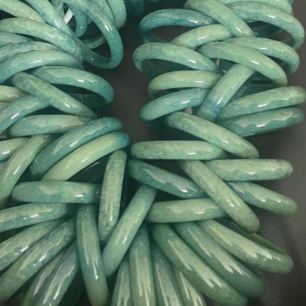 Natural A-Grade Burmese Jadeite Bangle, Round Bar, Bean and Apple Green Jade Jewelry.