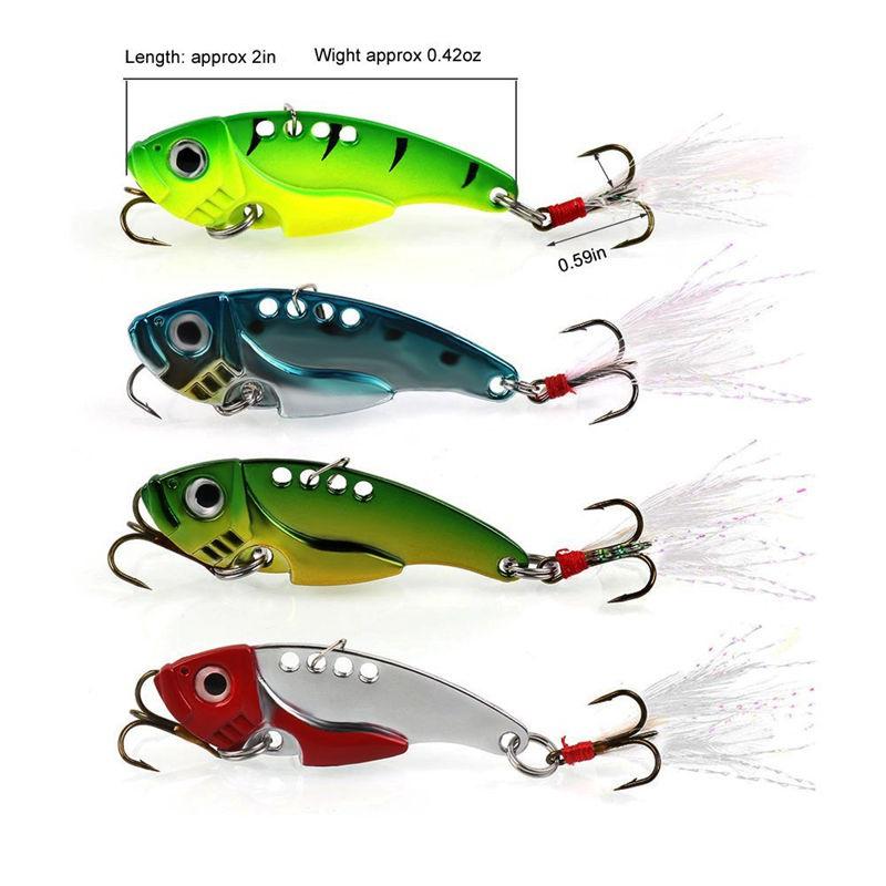 

4 шт., спиннерная ложка, приманка для пресноводной и морской рыбалки, приманки и наживки 4PCS