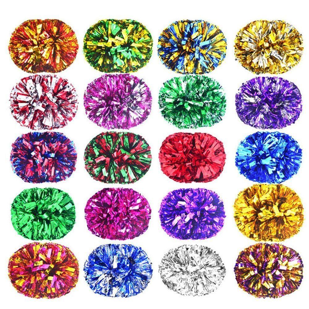 Multicolors Kids Game Pom Poms 25cm Cheering Ball Dance Party Concert Decorator