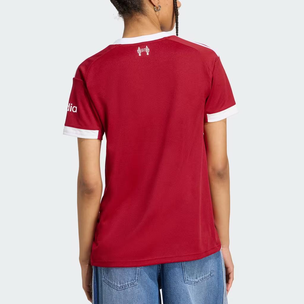 Adidas Aeroready Liverpool FC 25/26 Home Jersey Moisture-Wicking Crew Neck Short Sleeve Football Shirt Women tops JV6435