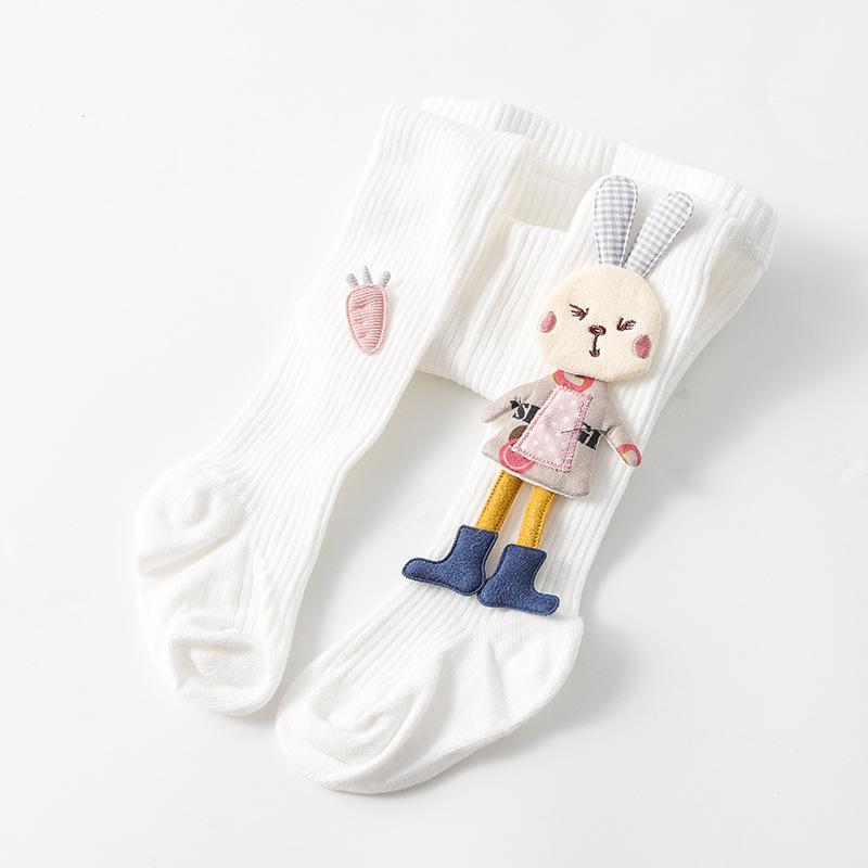Girls' Thermal Leggings: 2020 New Style with Rabbit Design - Footed Baby and Toddler Tights for Spring and Autumn.
