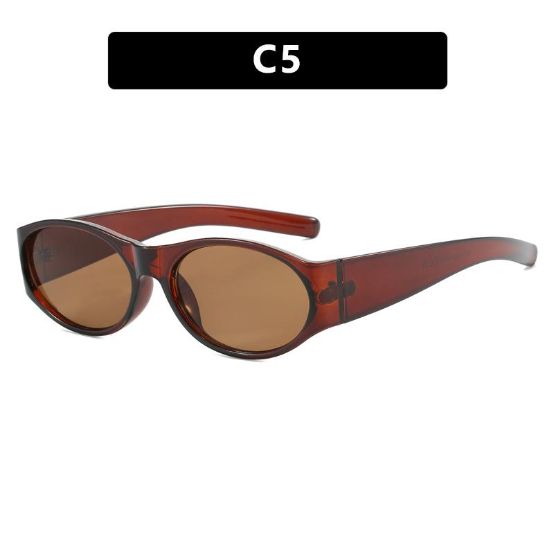 Trendy Y2K Cycling Oval Sunglasses Outdoor Sports Shades Millennium Futuristic Sun Glasses UV Protection Street Eyewear Shades