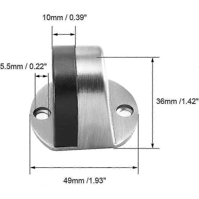 2pcs Door Stops, Stainless Steel Door Stopper Door Stop Bottom Door Stopper for Hotel Home Silver Tone for Home Office