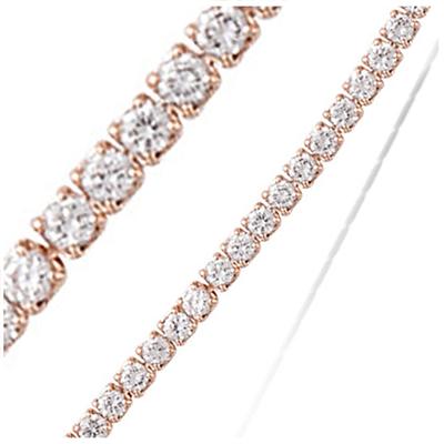 [R7115] - Vergoldetes Armband 'Kristallflüsse' weiß gold rosé (Roségold) - 18cm 2mm