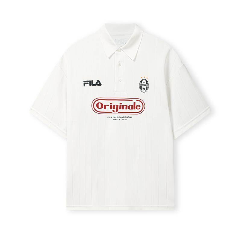 FILA Original Retro Sport Simple Short Sleeve Polo Shirt Men tops F11M639102F-WT