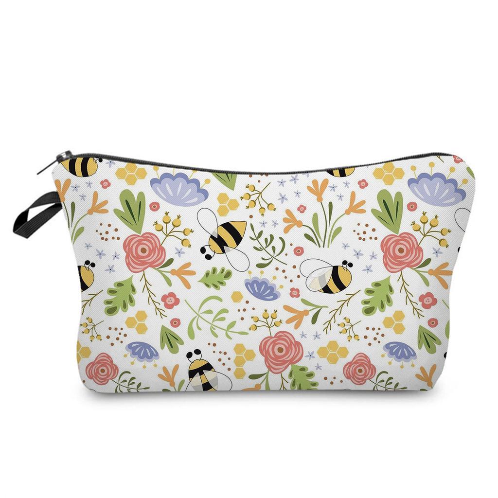 Women Insects Print Cosmetic Bag Toiletries Organize Travel Storage Case 6415