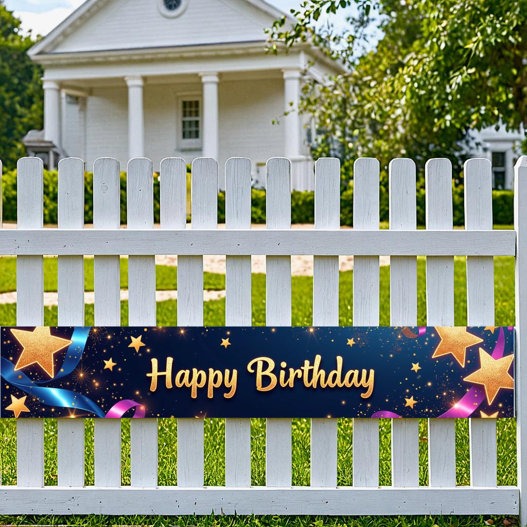 Colorful Birthday banner Eye-catching Custom Reusable Birthday backdrop Versatile Party signage for Gatherings