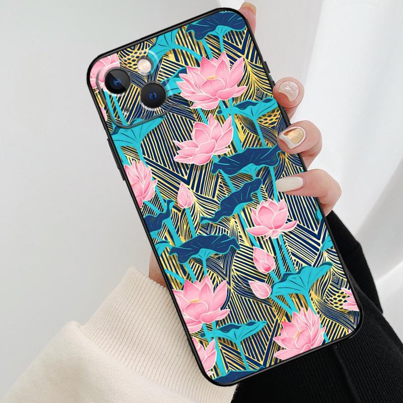 Lotus Flower Phone Case For iPhone 17 Pro Max 16 15 14 11 12 13 Pro Max mini 15 16 Plus 16e 17 Air Cover