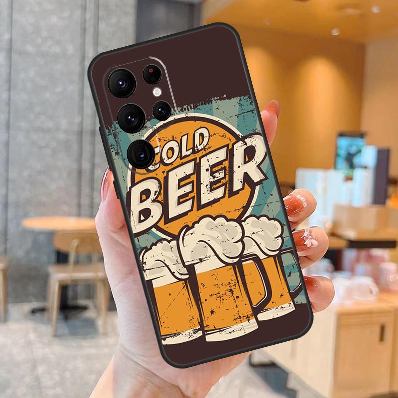 Time Drink Cold Beer Phone Case For Samsung Galaxy S25 S24 S22 S21 S20 S23 Ultra S9 S10 Plus S25 FE Back Cover