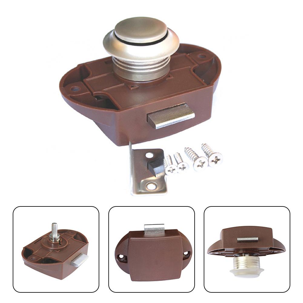 For Drawer Cupboard Cabinet Push Button Lock Safety Latch