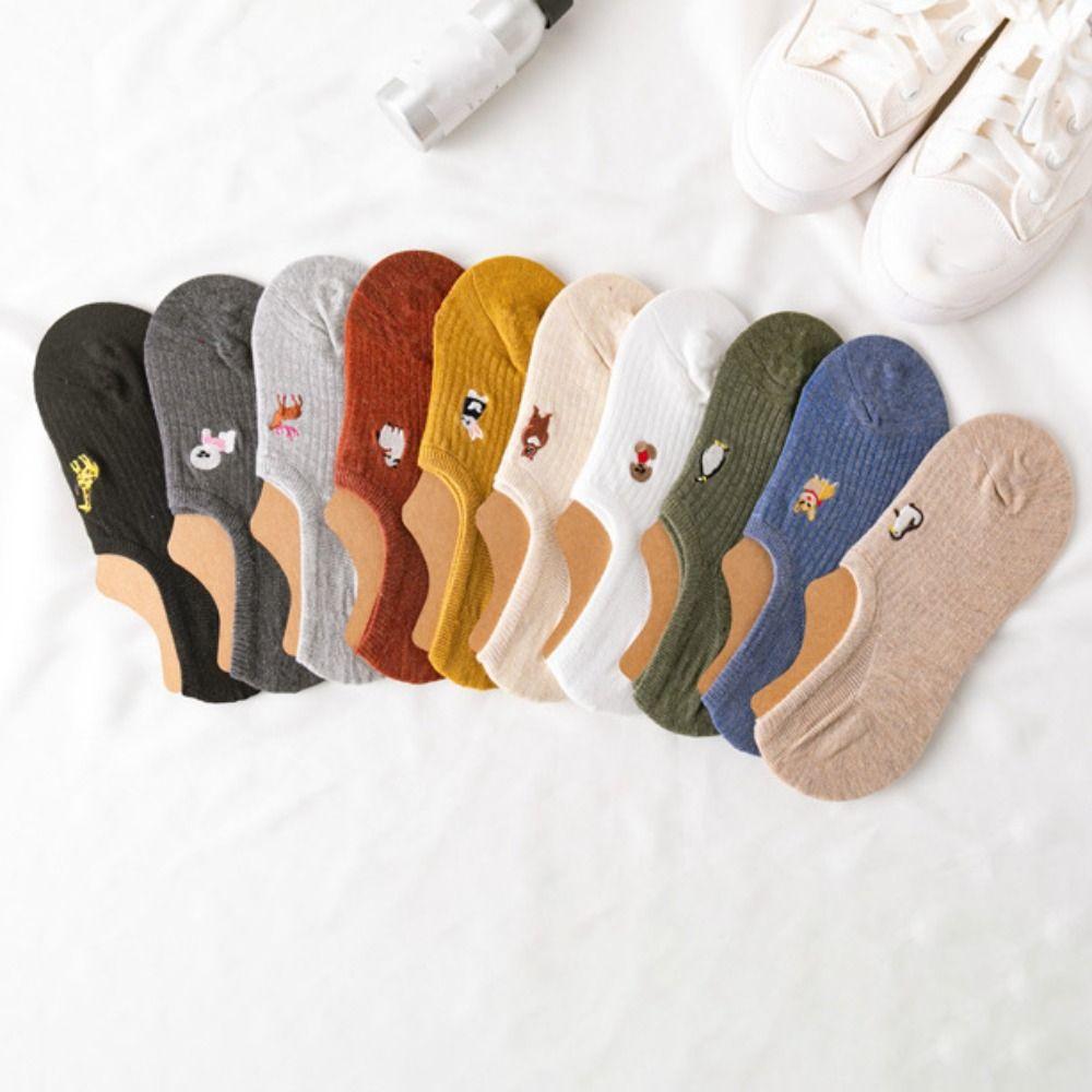 10Pairs Cartoon Sweet Short Socks Animal Invisible Ankle Socks Cute Thin Boat Socks Streetwear