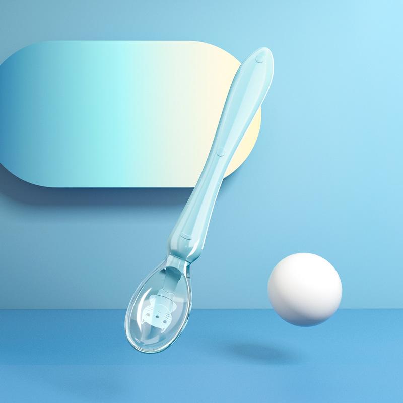 1Pc Baby Feeding Spoon with Storage Box Non-Slip Baby Trainning Spoon Food Grade Silicone Cute Baby Feeding Tableware Utensils