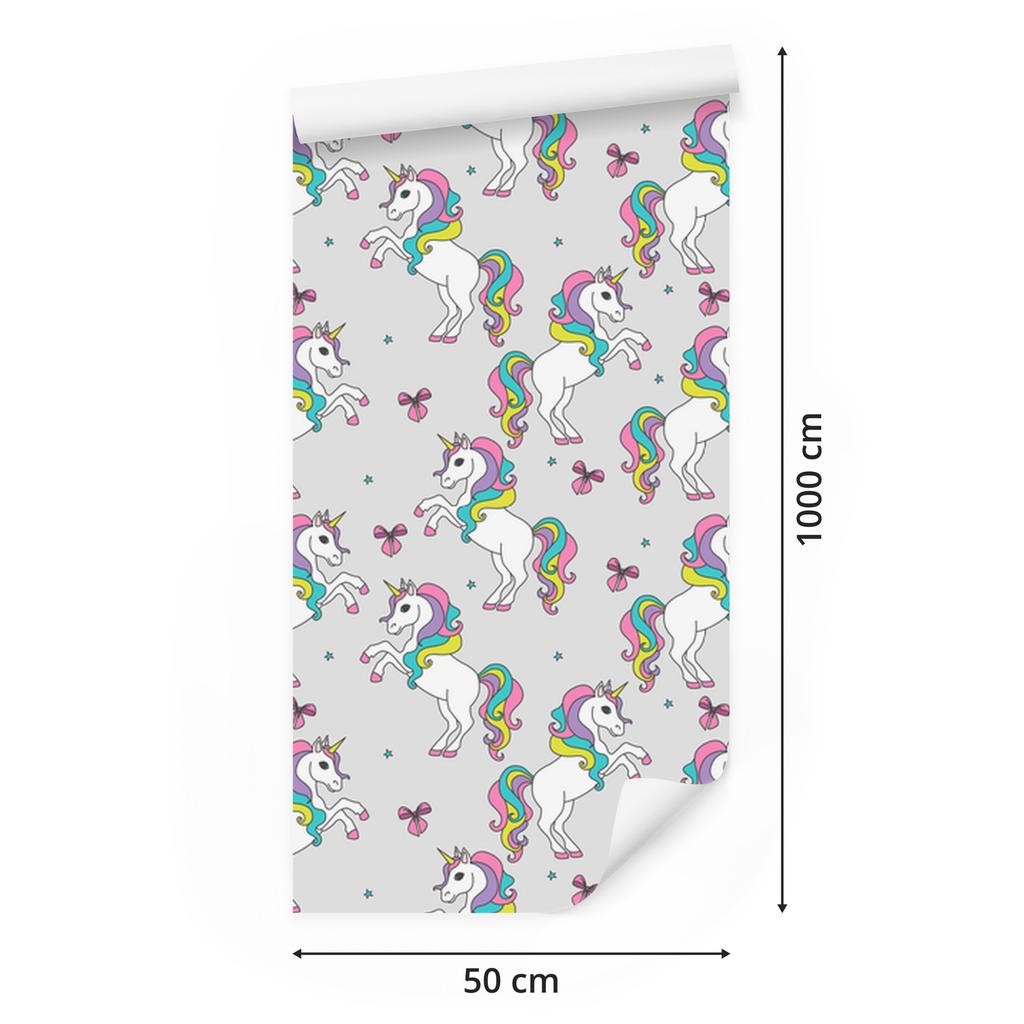 Rainbow Unicorns Wallpaper for Living Room and Bedroom 50x1000