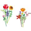 13 Styles Pretty Flower Building Blocks Rose Valentine'S Lavender Peach Lily Of The Valley Tulip Bricks Diy Home Ornaments