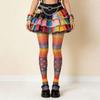 Seamless Colorful Stripes Stockings Elastic Gradient Color Tights Rainbow Pantyhose  Girl