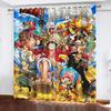 Cortina de Dibujos Animados Residencia de Monkey D Luffy One Piece Estampado Lindo Cortinas para Ventana con Filtrado de Luz Sala de Estar Dormitorio Protección contra el Calor y el Sol
