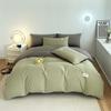 Washed Cotton Single Bedding Set Dormitory 150x200cm Bed Sheet Duvet Cover Pure Color Modern Minimalist