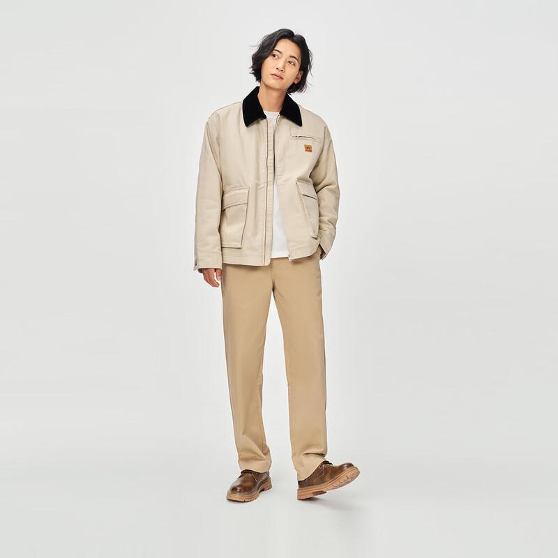 Lee Men's Contrast Collar Zipper Workwear Cotton Jacket