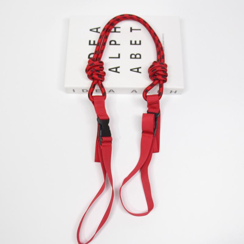 

Japanese Style Embroidered Crossbody Tote with Extended Strap and Woven Rope