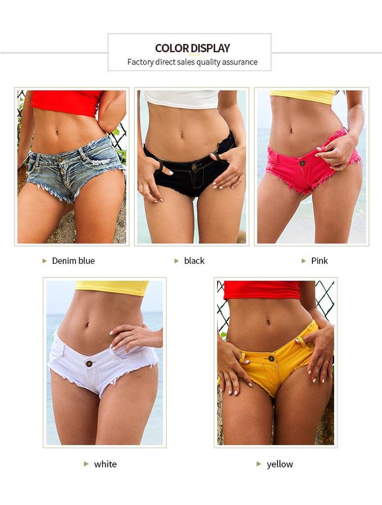 Horké Nové Letní Dámské Džínové Šortky s Nízkým Pasem pro Noční Klub & Bar - Sexy Dámské Oblečení