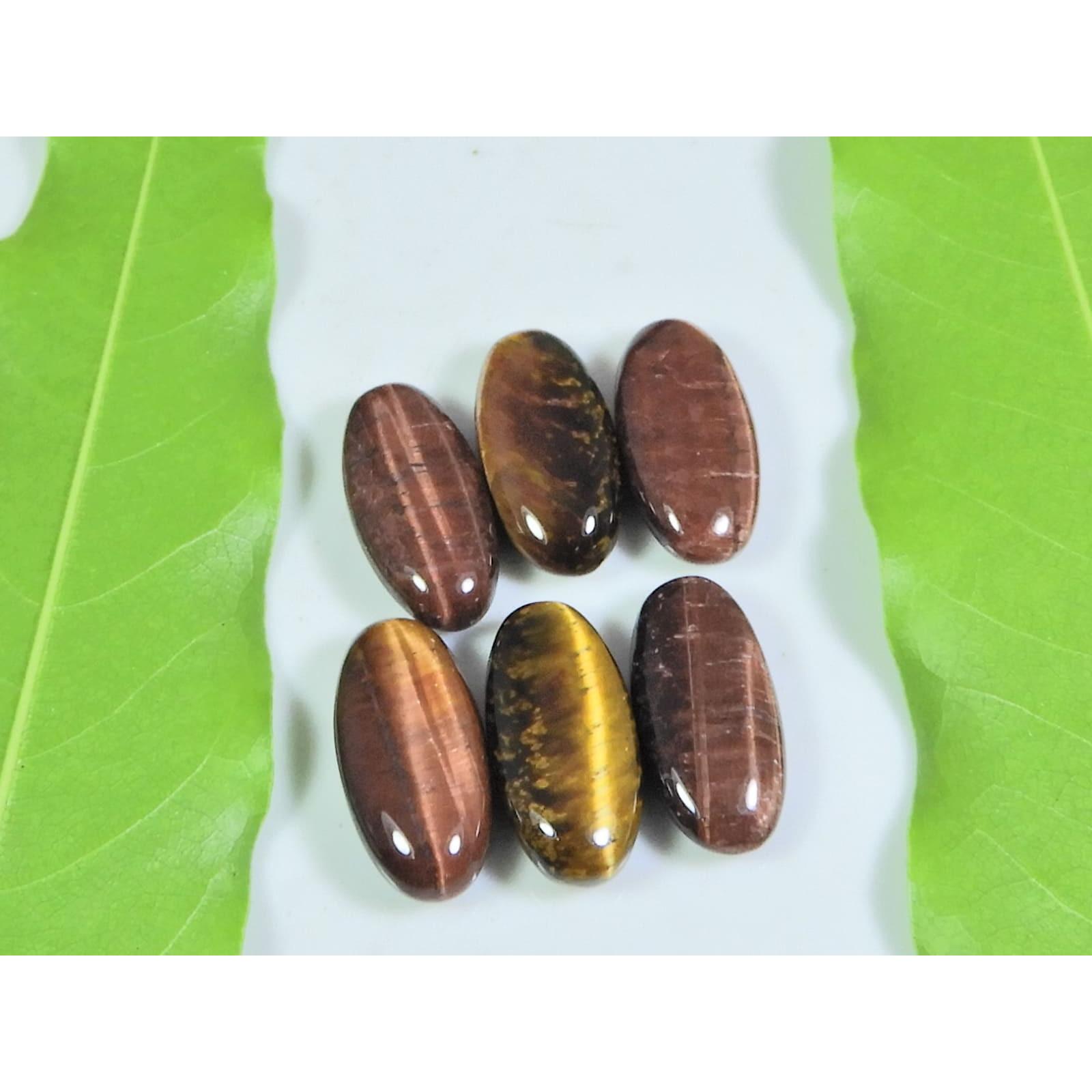 

8X16ММ Натуральный Тигровый глаз Овальный Кабошон Свободный Драгоценный камень Лот 6 шт. 30 Карат. А-530