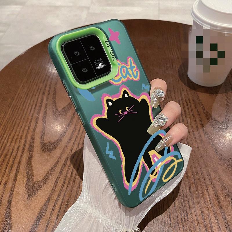 

Милый чехол с изображением кота для iPhone 16 Samsung A55 A35 A34 S24 FE Xiaomi Redmi Note 13 Pro 14C Huawei Honor 200 противоударный бампер для телефона с защитой от царапин iPhone 13