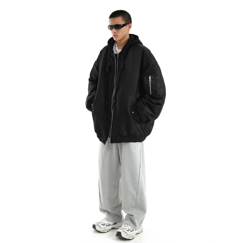 American-Style Trendy Oversized Hooded Baseball Jacket Cotton Coat for Men, Winter 2025 New Loose Thickened Cotton Jacket