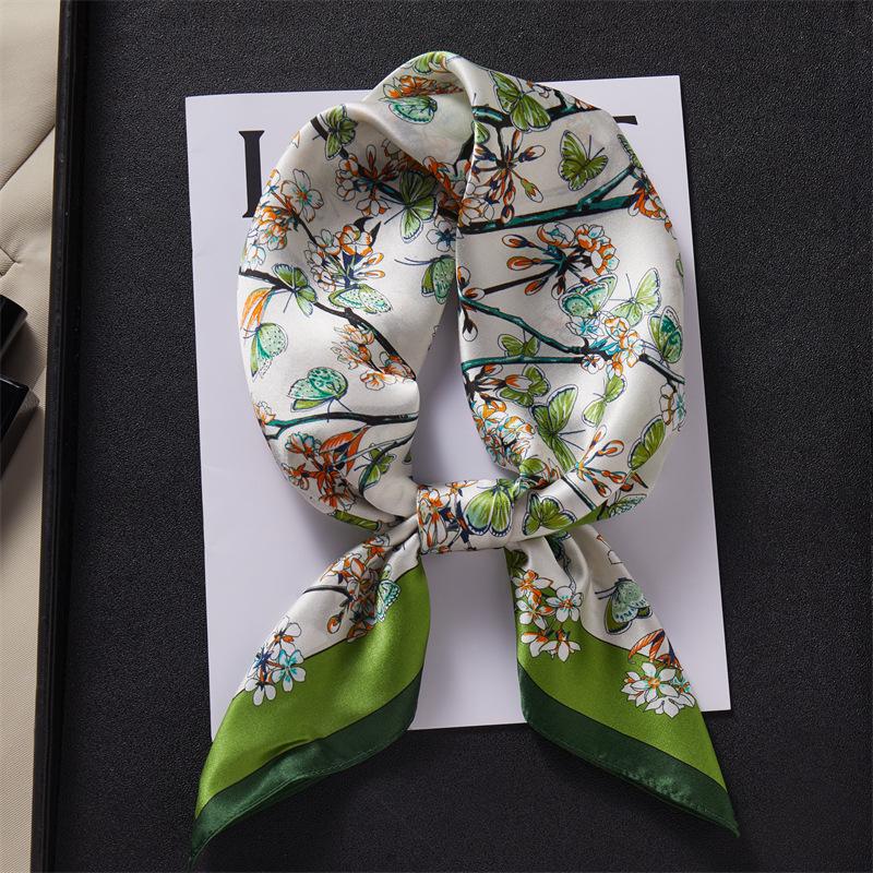 100% mulberry silk scarf butterfly silk silk scarf shawl women s autumn versatile scarf 70cm square scarf polka dot stripe