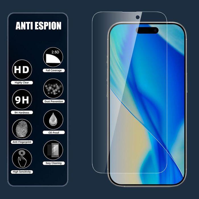 4 Verres Trempés Anti-Espion pour iPhone 17 Pro Max - BOOLING - Protection d'écran Anti-Rayures