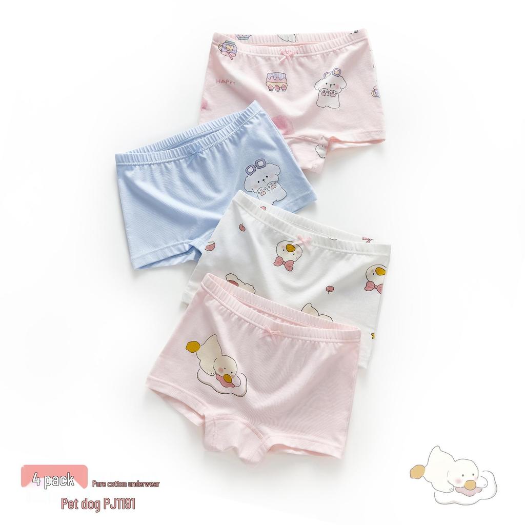 Girls' Antibacterial Pure Cotton Boxer Briefs - A-Grade Comfort for Kids